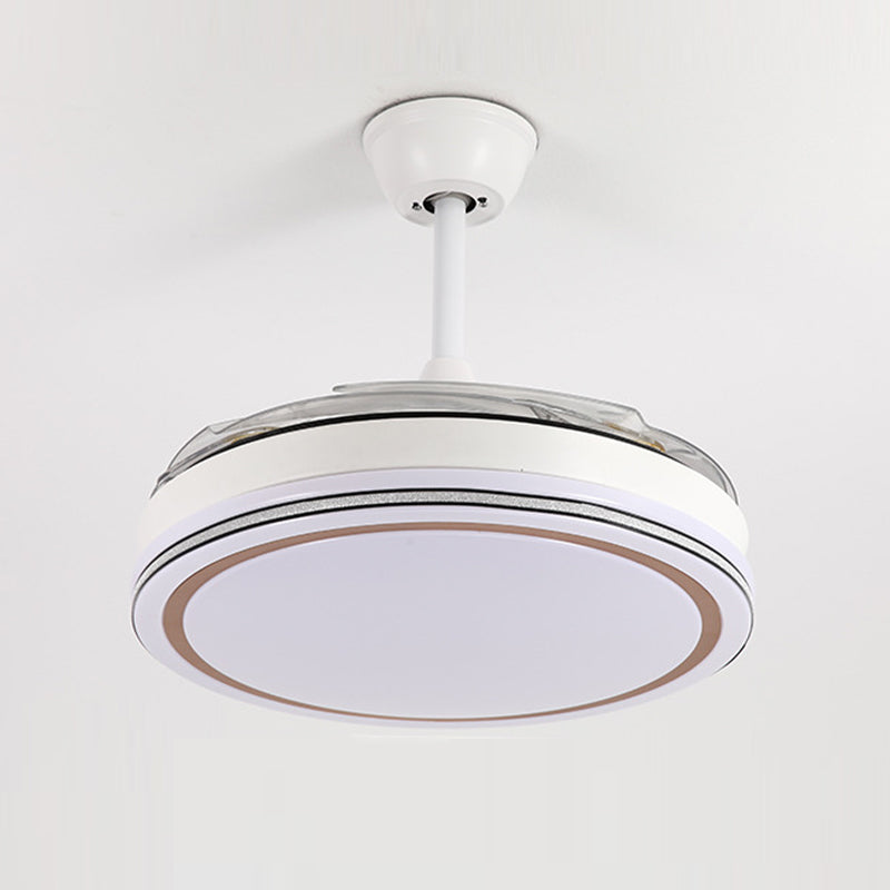 Iron and Acrylic Ceiling Fan Lighting in White Finish Modern Fan Ceiling