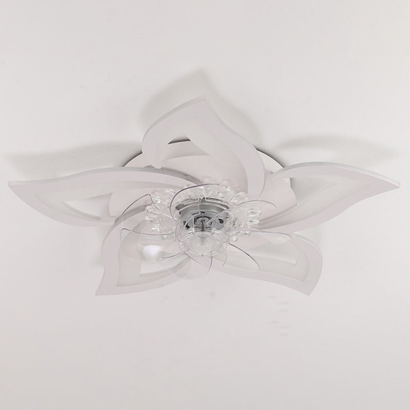 Metal Flower Shape Ceiling Fan Modern Style 5 Lights Ceiling Fans Fixtures