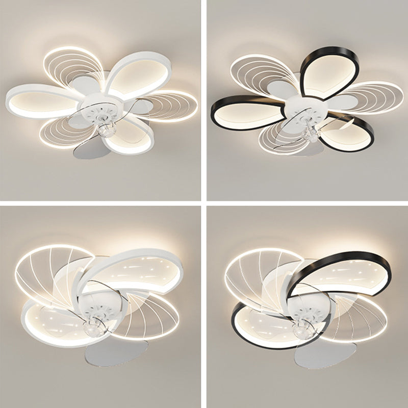 Metal Geometric Shape Ceiling Fan Modern Style Multi-Lights Ceiling Fans Fixtures