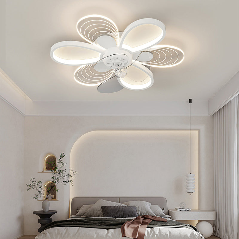 Metal Geometric Shape Ceiling Fan Modern Style Multi-Lights Ceiling Fans Fixtures