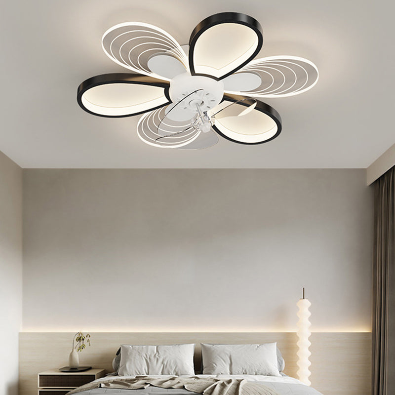 Metal Geometric Shape Ceiling Fan Modern Style Multi-Lights Ceiling Fans Fixtures