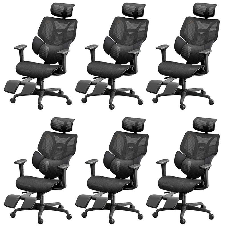 Adjustable Arm Office Chair Modernism Black Desk Chair with Wheels