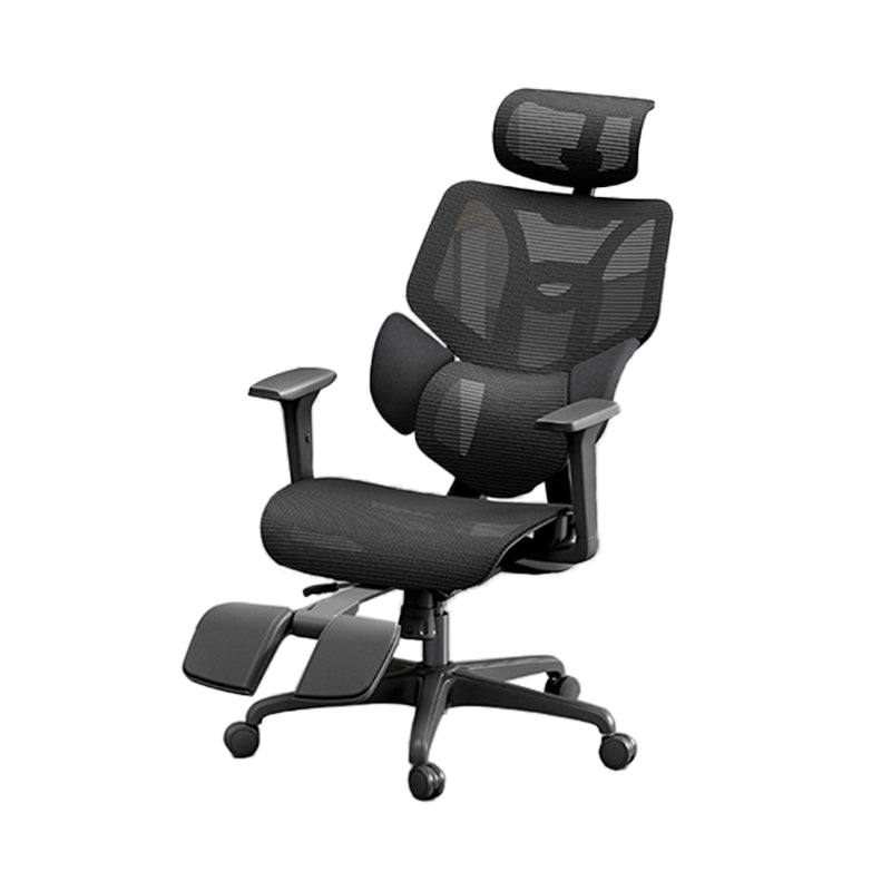 Adjustable Arm Office Chair Modernism Black Desk Chair with Wheels