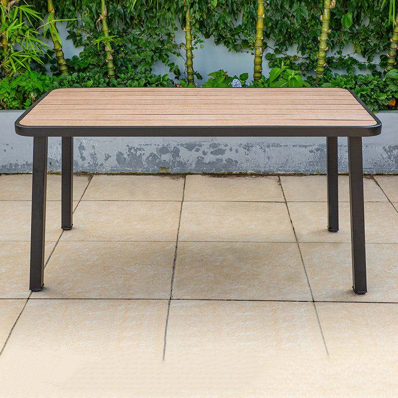 Industrial Water Resistant Dining Table Manufactured Wood Patio Table