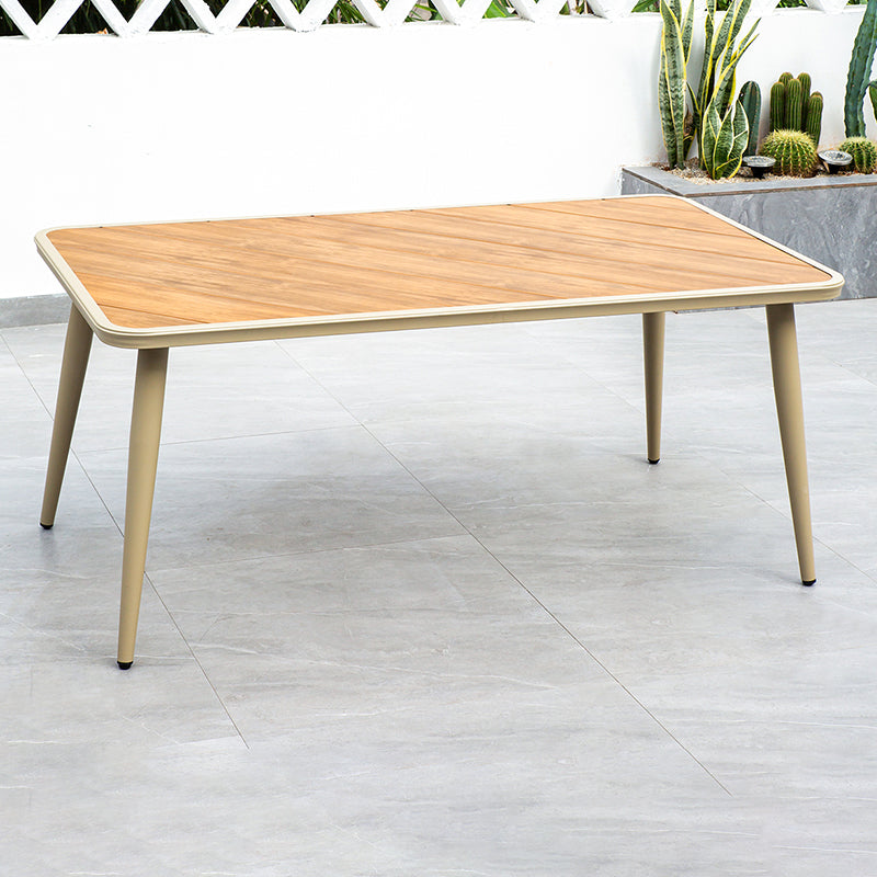 Industrial Water Resistant Dining Table Manufactured Wood Patio Table