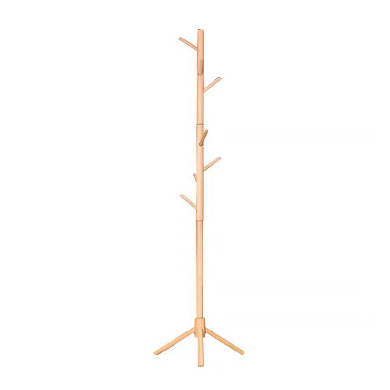 Modern Coat Rack Plain Solid Wood Coat Hanger with Coat Hooks