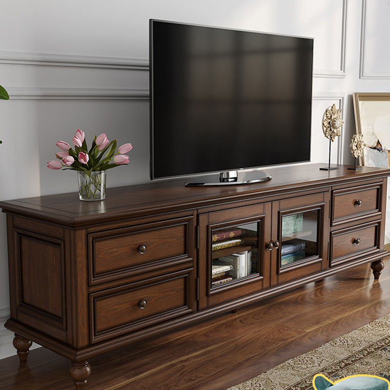 Modern TV Console Wood Media Console Enclosed Storage with Drawer for Home