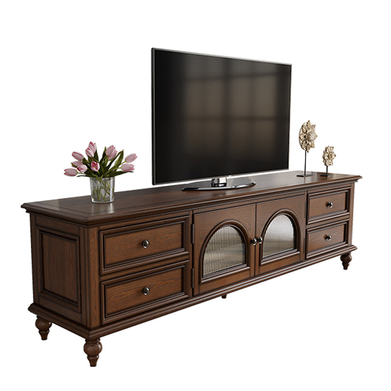 Modern TV Console Wood Media Console Enclosed Storage with Drawer for Home