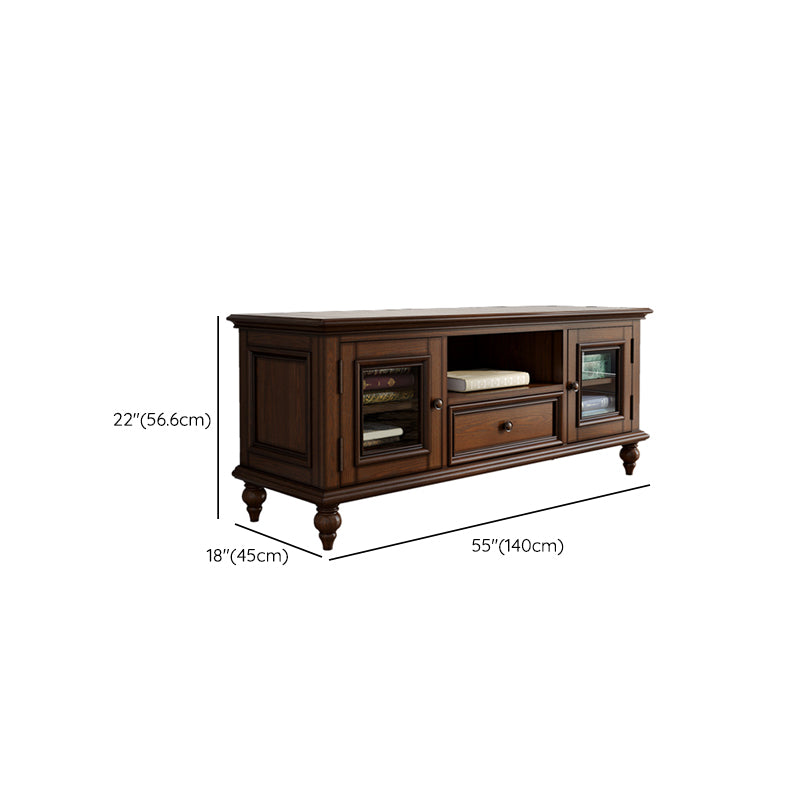 Modern TV Console Wood Media Console Enclosed Storage with Drawer for Home