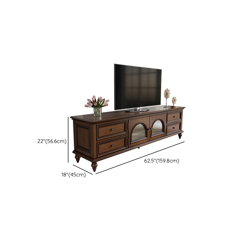 Modern TV Console Wood Media Console Enclosed Storage with Drawer for Home