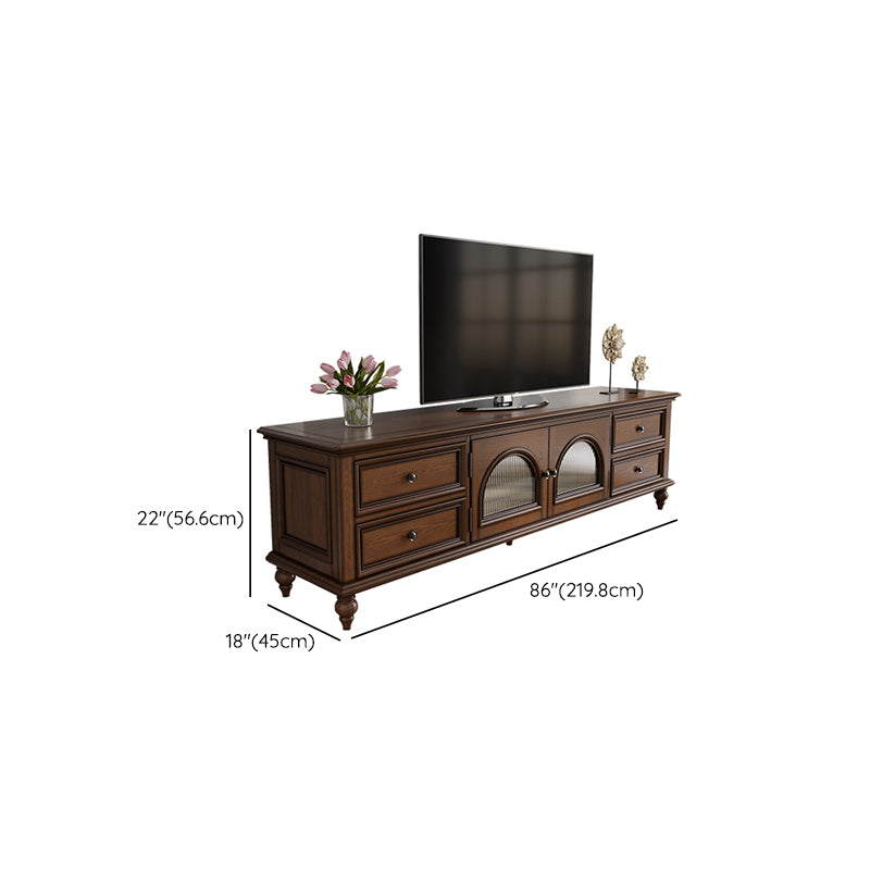 Modern TV Console Wood Media Console Enclosed Storage with Drawer for Home