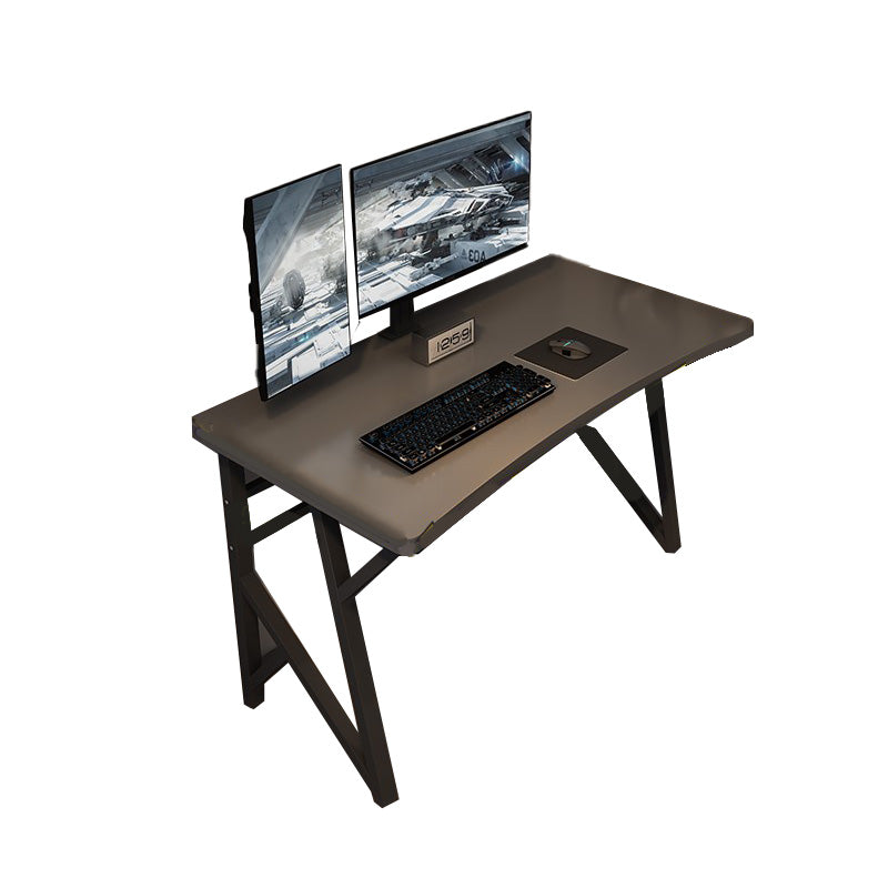 Contemporary Computer Desk Rectangular Antique Finish Desk with Metal Legs