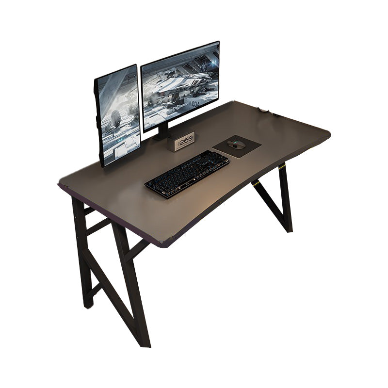 Contemporary Computer Desk Rectangular Antique Finish Desk with Metal Legs