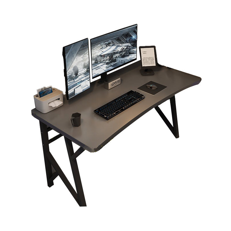 Contemporary Computer Desk Rectangular Antique Finish Desk with Metal Legs