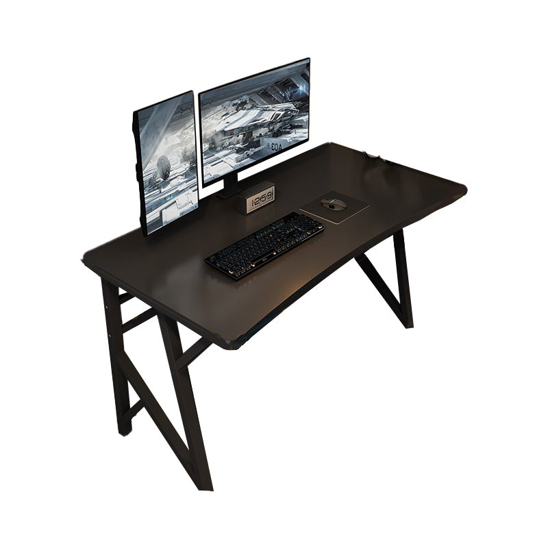 Contemporary Computer Desk Rectangular Antique Finish Desk with Metal Legs