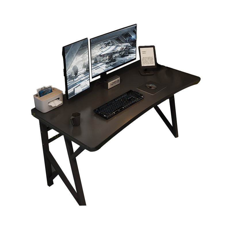 Contemporary Computer Desk Rectangular Antique Finish Desk with Metal Legs