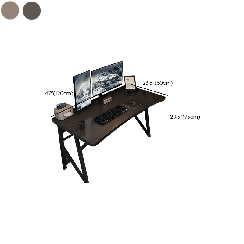 Contemporary Computer Desk Rectangular Antique Finish Desk with Metal Legs