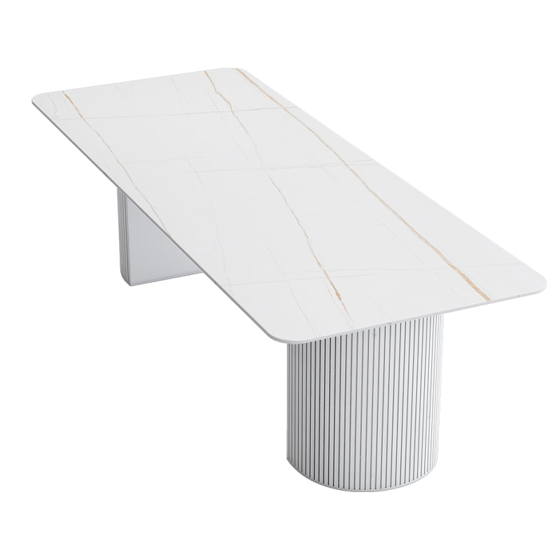 Rectangular Shaped Modern Office Table Stone Writing Desk in White/Black