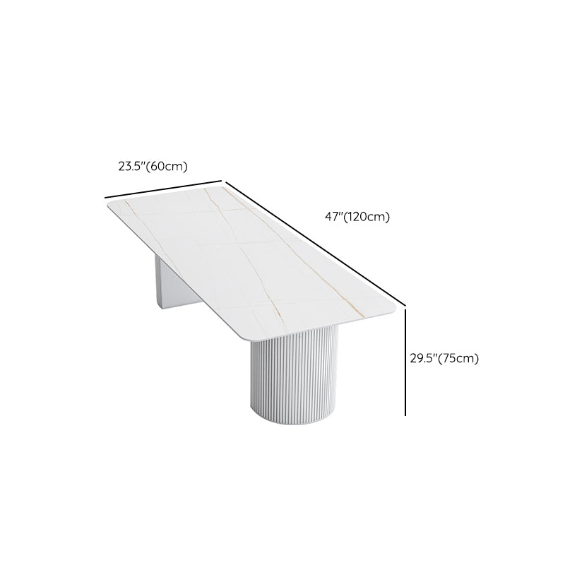 Rectangular Shaped Modern Office Table Stone Writing Desk in White/Black