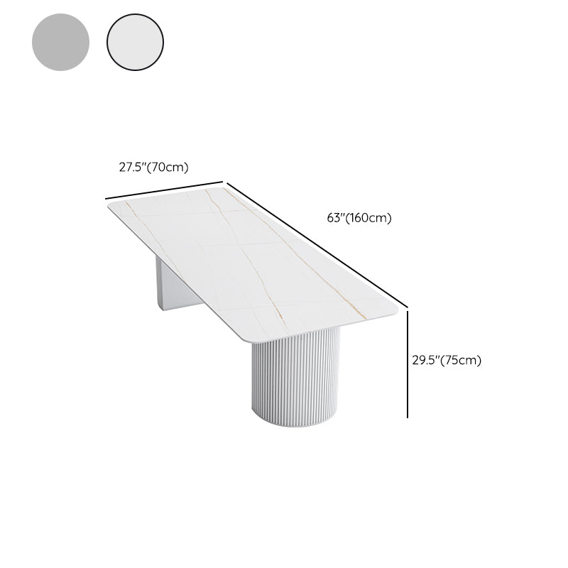 Rectangular Shaped Modern Office Table Stone Writing Desk in White/Black