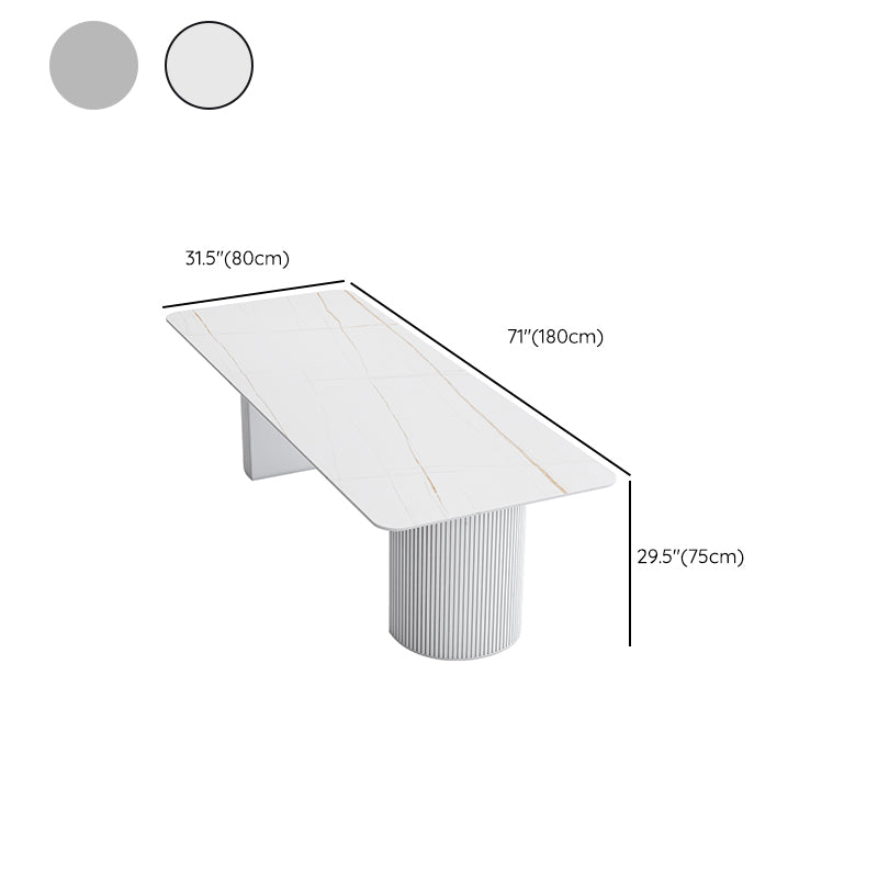 Rectangular Shaped Modern Office Table Stone Writing Desk in White/Black