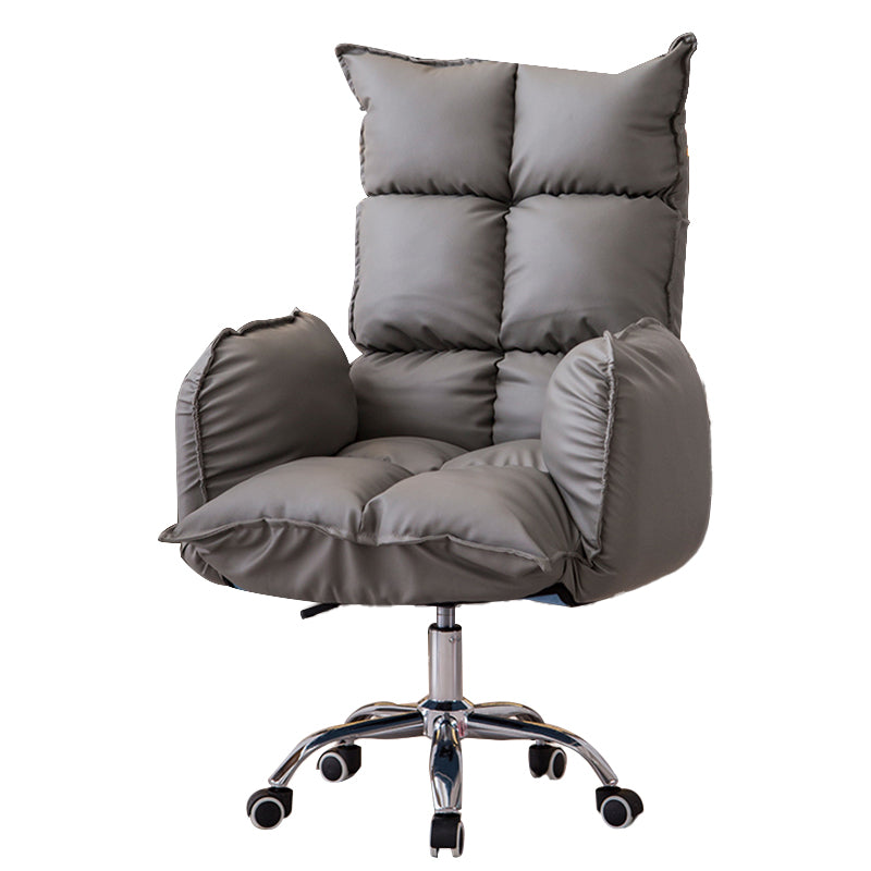 Armless Office Chair Distressing Ergonomic Chair with Wheels for Room