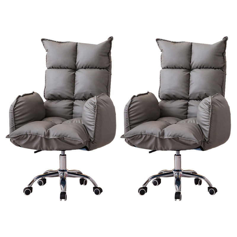 Armless Office Chair Distressing Ergonomic Chair with Wheels for Room