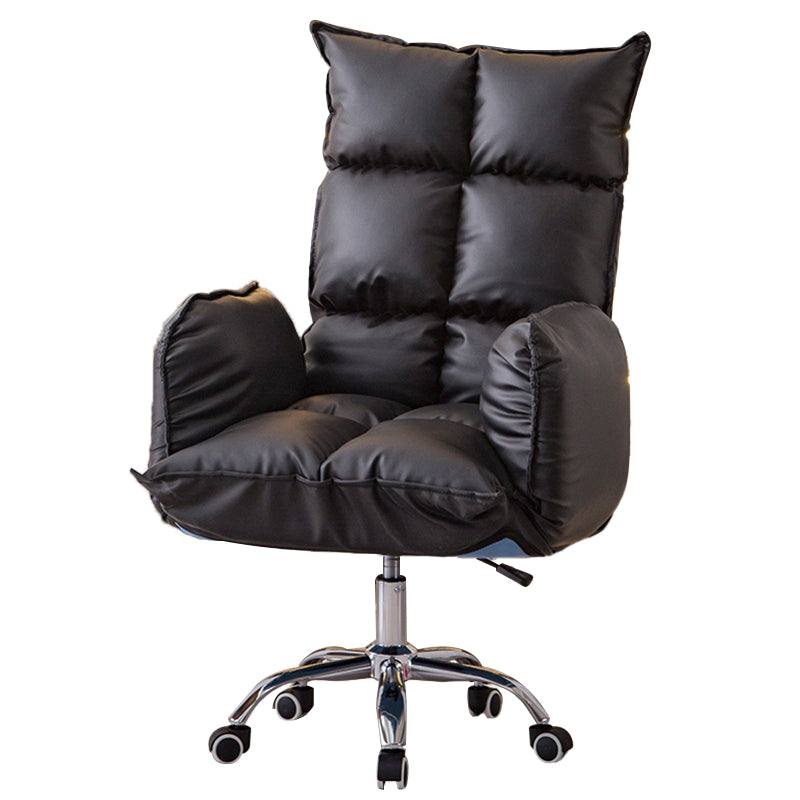 Armless Office Chair Distressing Ergonomic Chair with Wheels for Room