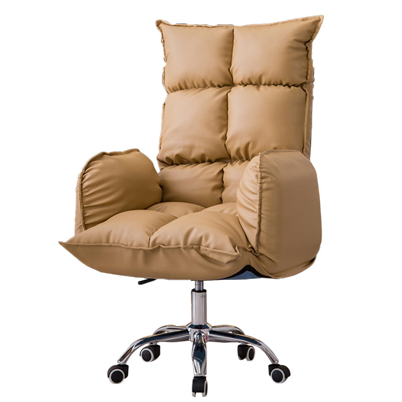 Armless Office Chair Distressing Ergonomic Chair with Wheels for Room