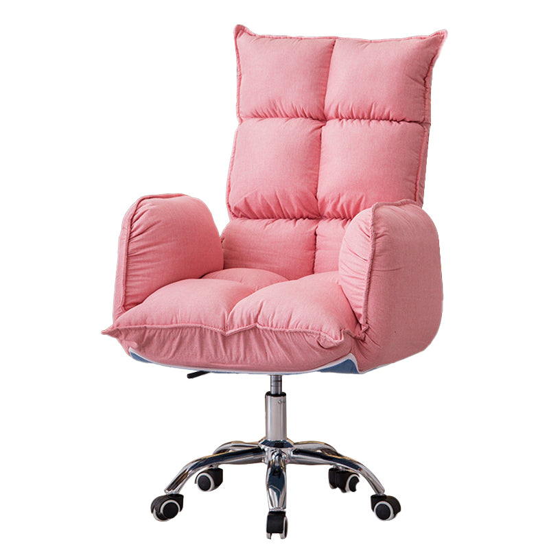 Armless Office Chair Distressing Ergonomic Chair with Wheels for Room