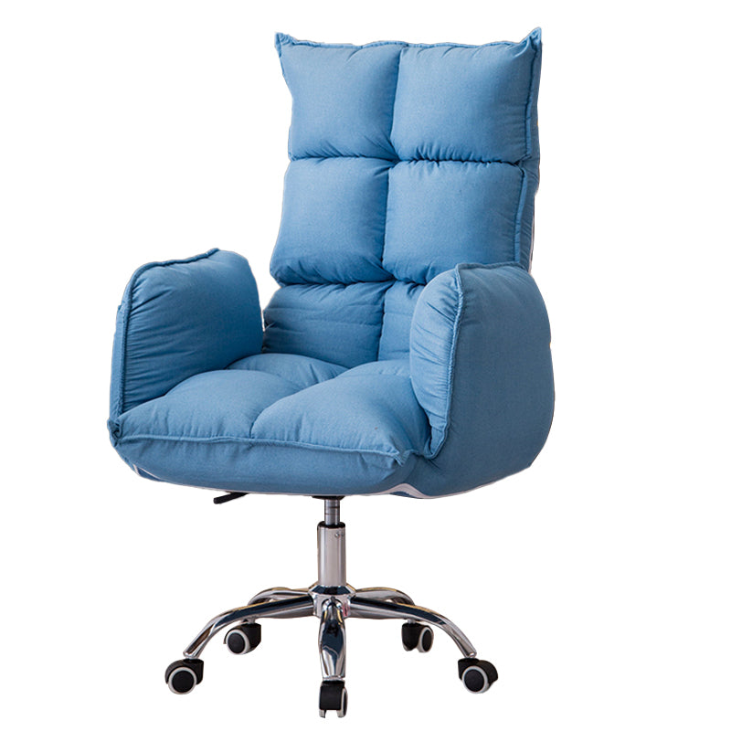 Armless Office Chair Distressing Ergonomic Chair with Wheels for Room