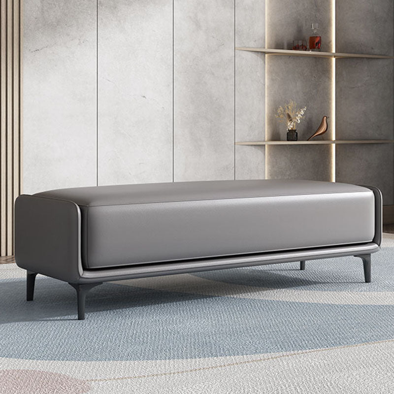 Rectangle Entryway Bench Modern Cushioned Seating Bench with Metal Legs