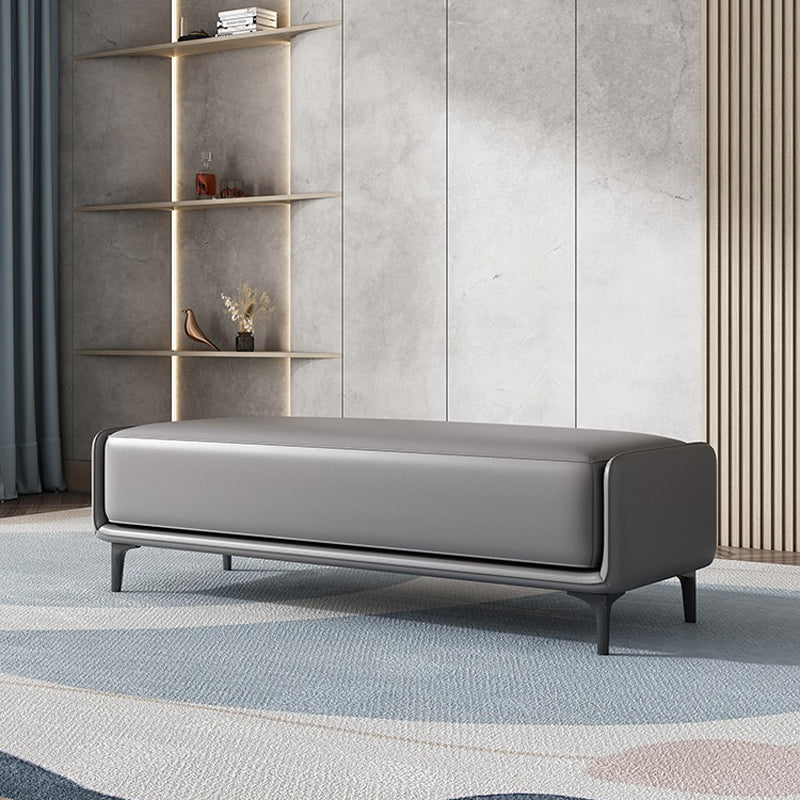 Rectangle Entryway Bench Modern Cushioned Seating Bench with Metal Legs