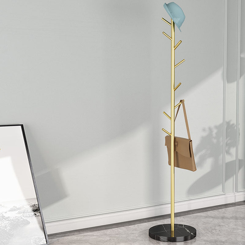 Free Standing Hall Tree Glam Style Metal Hall Tree with Coat Hook