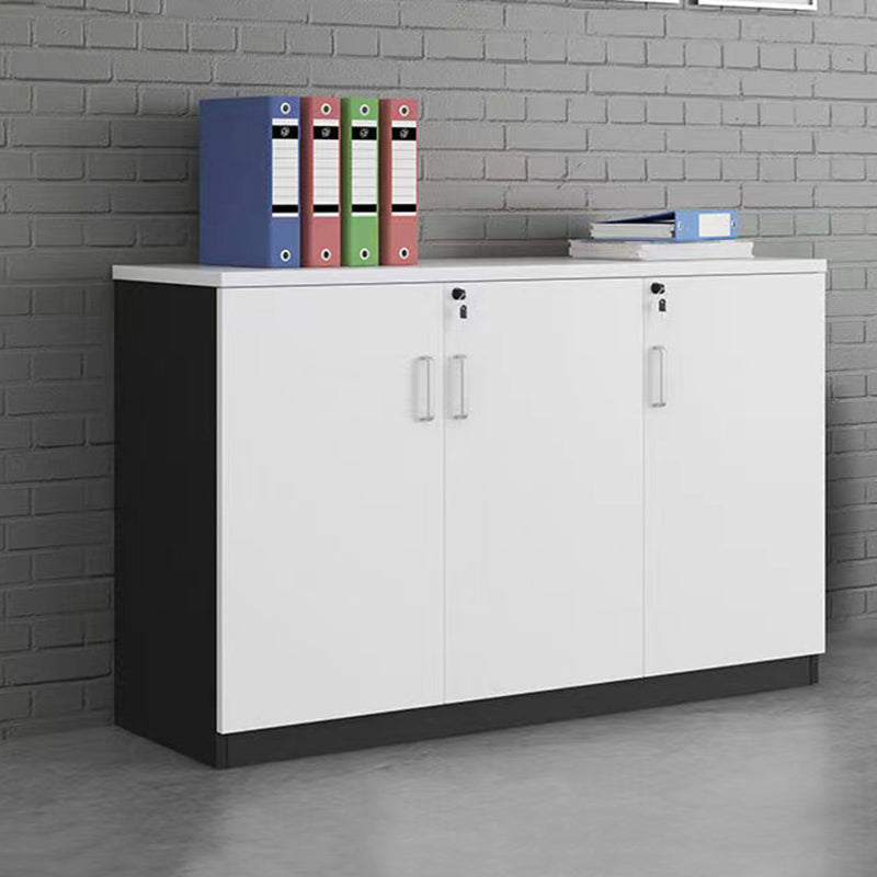 Modern Lateral Filing Cabinet Wooden Frame Key Locking File Cabinet