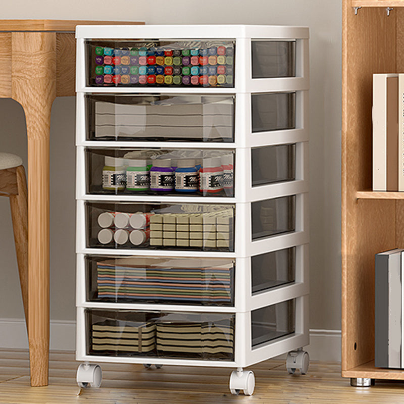 Vertical Transparent Filing Cabinet Modern Movable Plastic File Cabinet