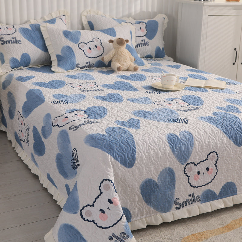 Sheet Sets Cotton Cartoon Printed Breathable Ultra Soft Wrinkle Resistant Bed Sheet Set