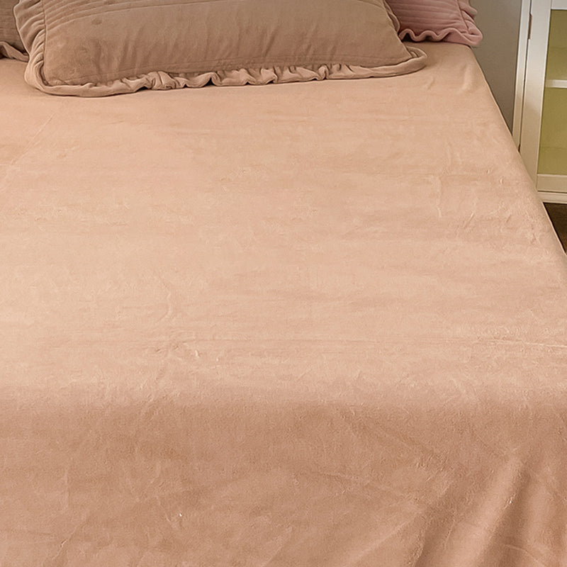 Super Soft Bed Sheet Set Solid Flannel Fitted Sheet for Bedroom