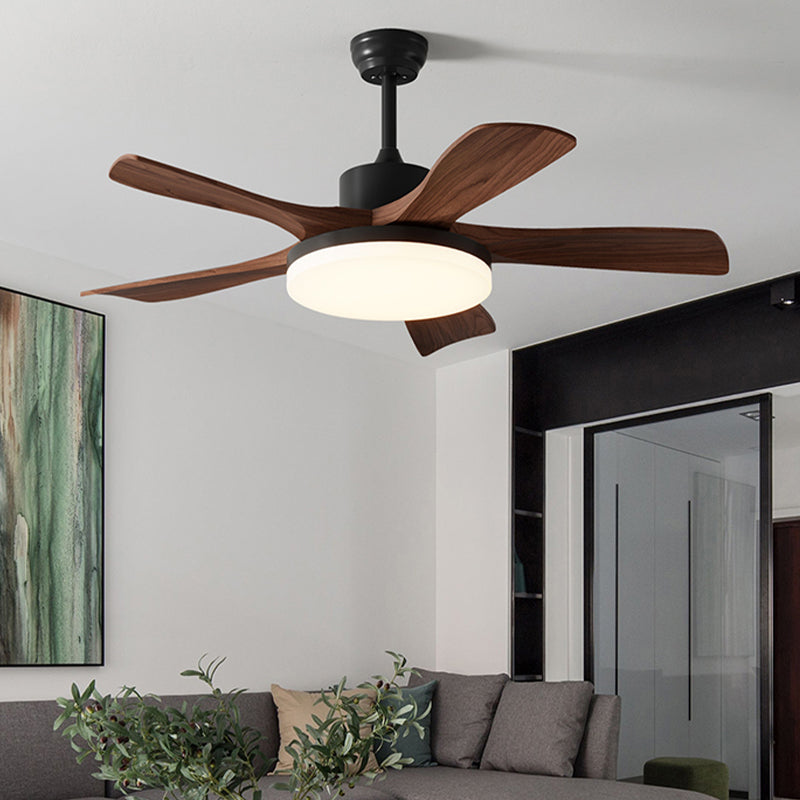 Creative Wooden Ceiling Fan Light Fixture Modern LED Ceiling Lamp for Bedroom