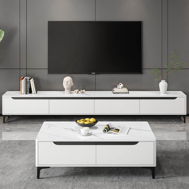 Contemporary TV Stand Console Stone Media Console for Living Room