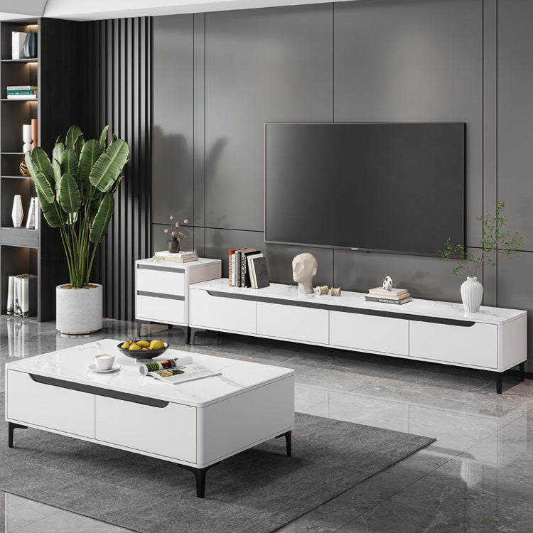 Contemporary TV Stand Console Stone Media Console for Living Room