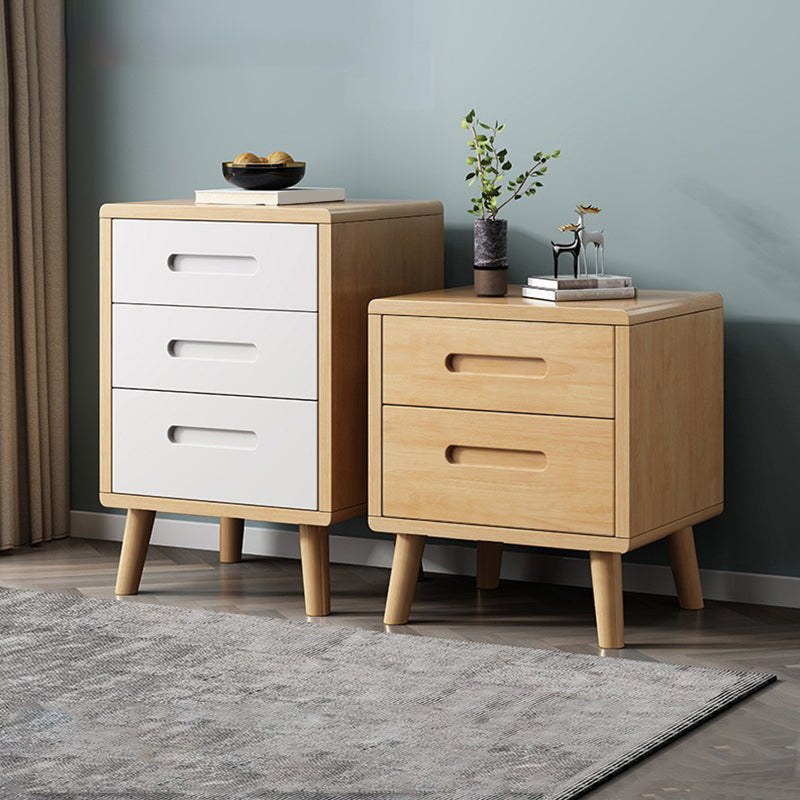 Wooden Accent Table Nightstand Modern Nightstand with Drawers