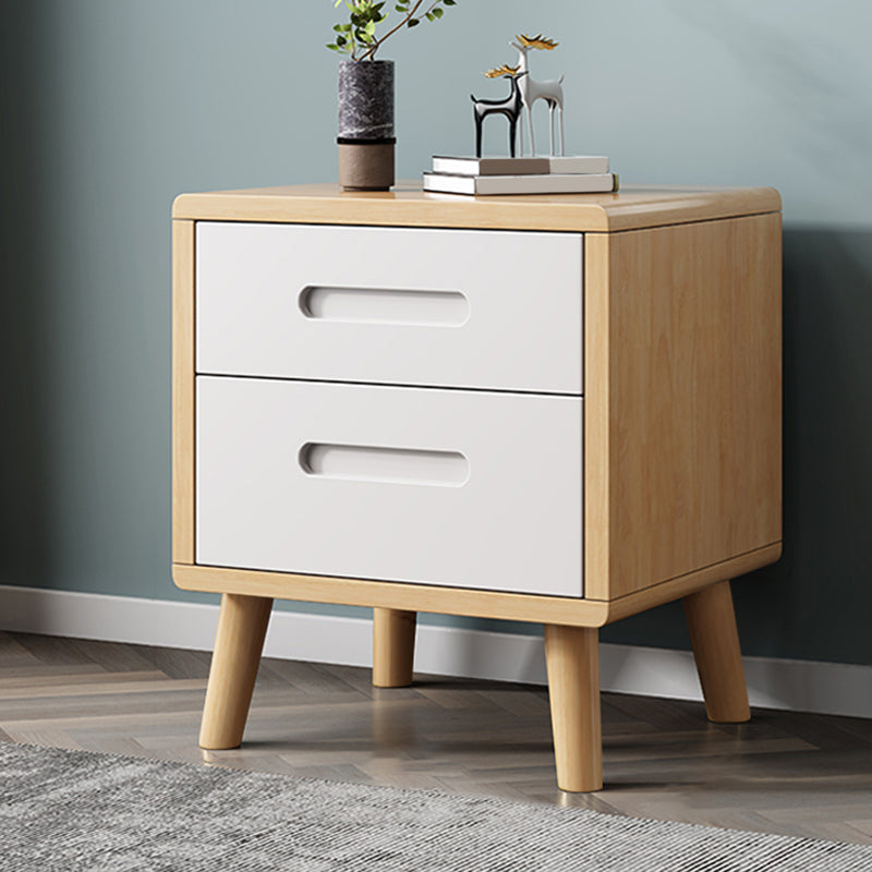 Wooden Accent Table Nightstand Modern Nightstand with Drawers