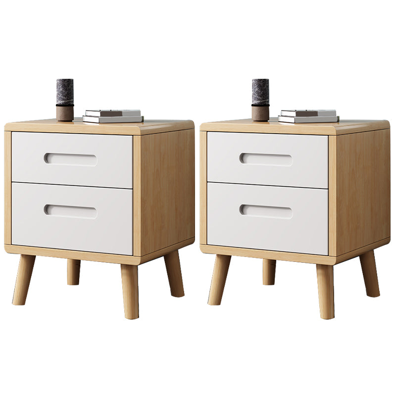 Wooden Accent Table Nightstand Modern Nightstand with Drawers