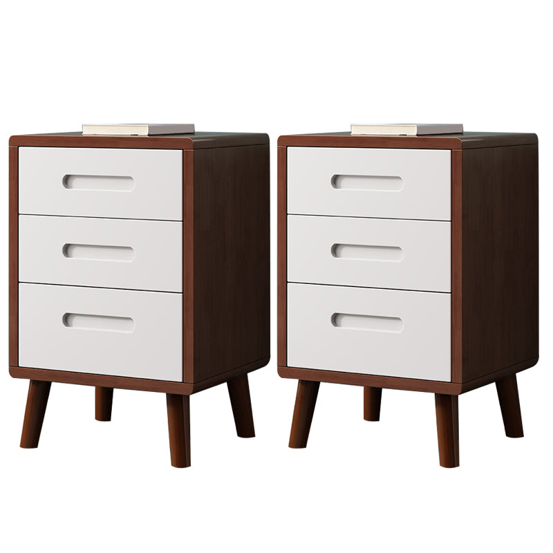 Wooden Accent Table Nightstand Modern Nightstand with Drawers