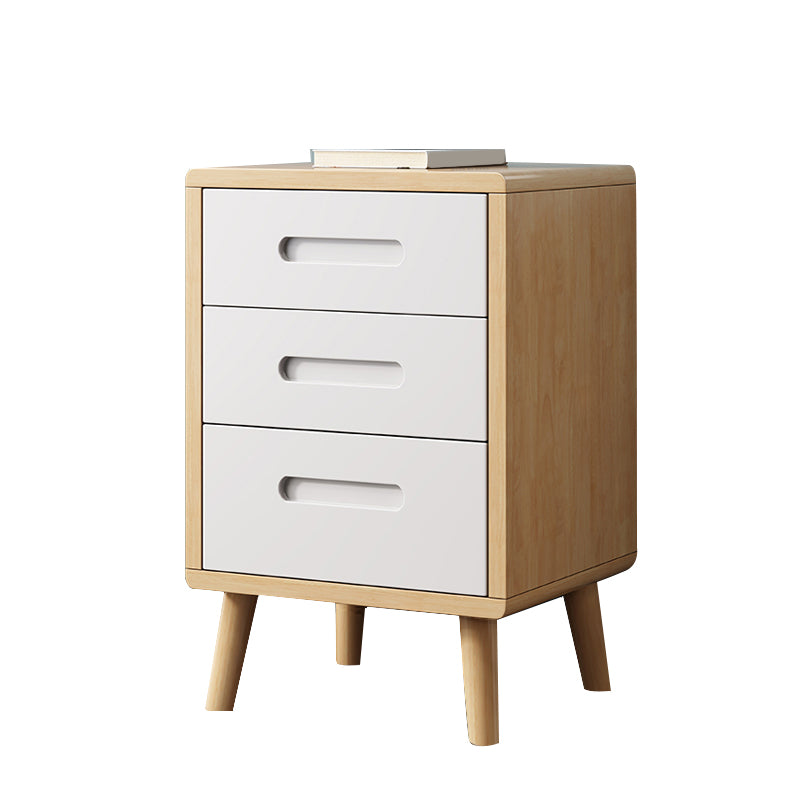 Wooden Accent Table Nightstand Modern Nightstand with Drawers