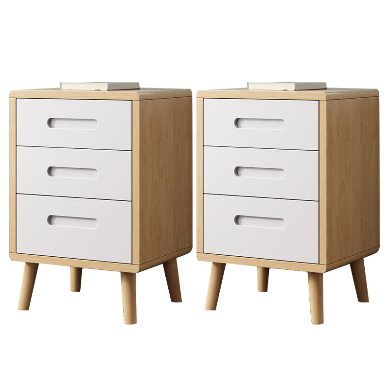 Wooden Accent Table Nightstand Modern Nightstand with Drawers