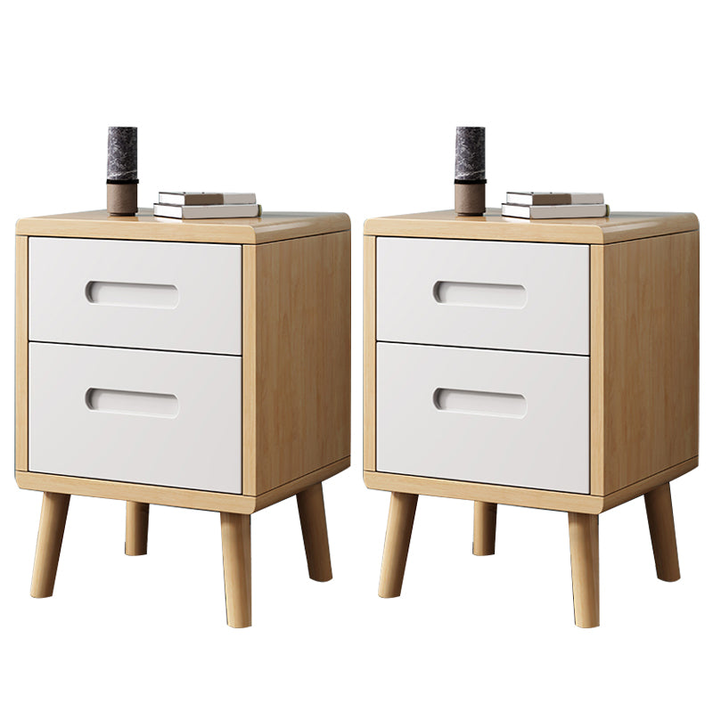 Wooden Accent Table Nightstand Modern Nightstand with Drawers