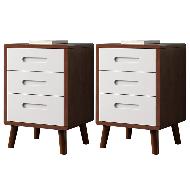 Wooden Accent Table Nightstand Modern Nightstand with Drawers