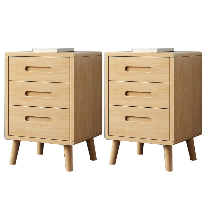 Wooden Accent Table Nightstand Modern Nightstand with Drawers